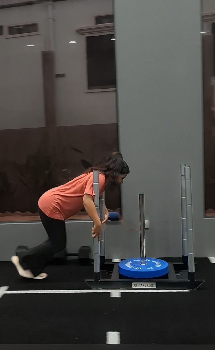Bootcamp sled push at CrossFit Angkor, Siem Reap