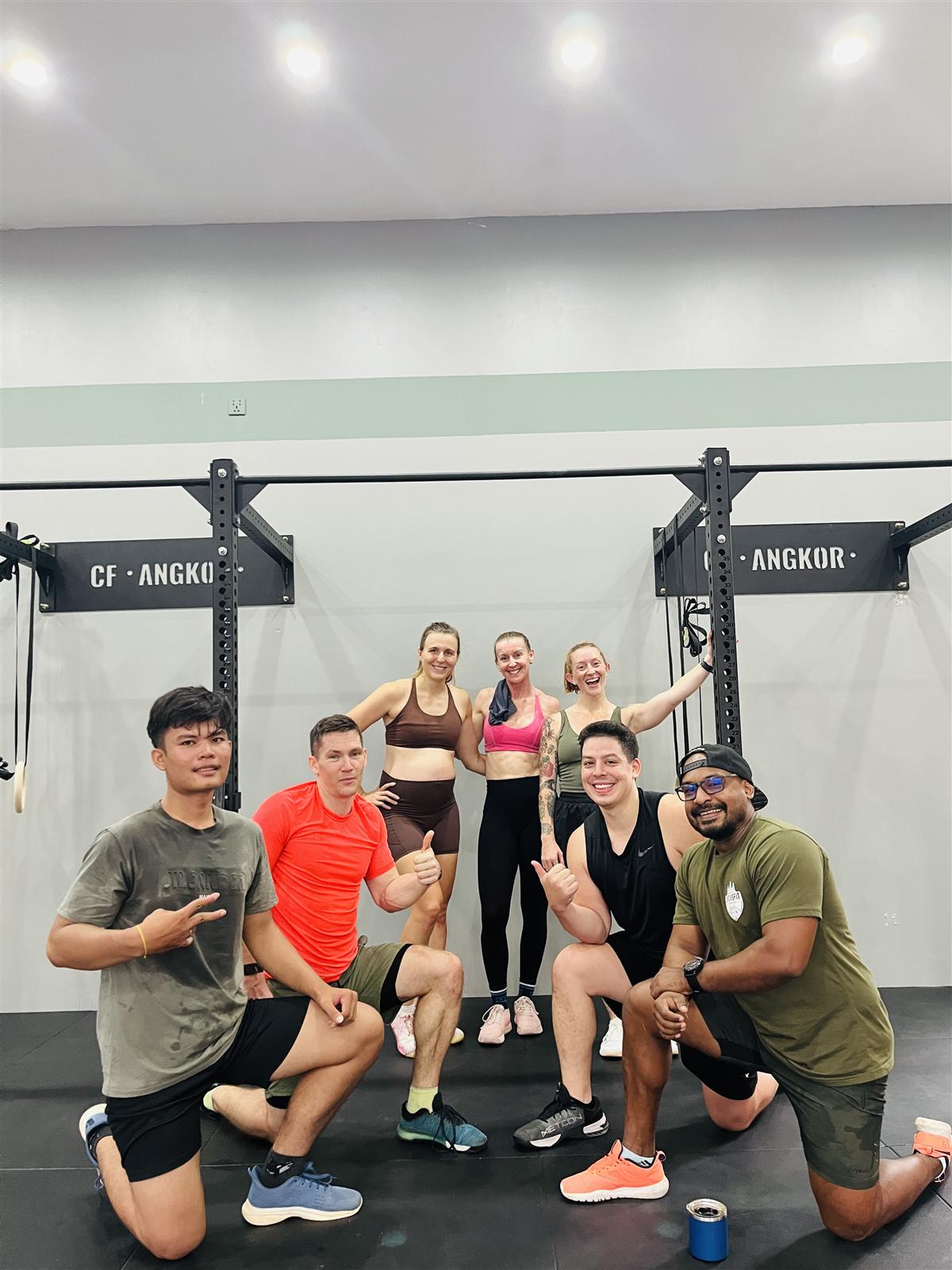 Group of CrossFit Angkor members on the rig, Siem Reap