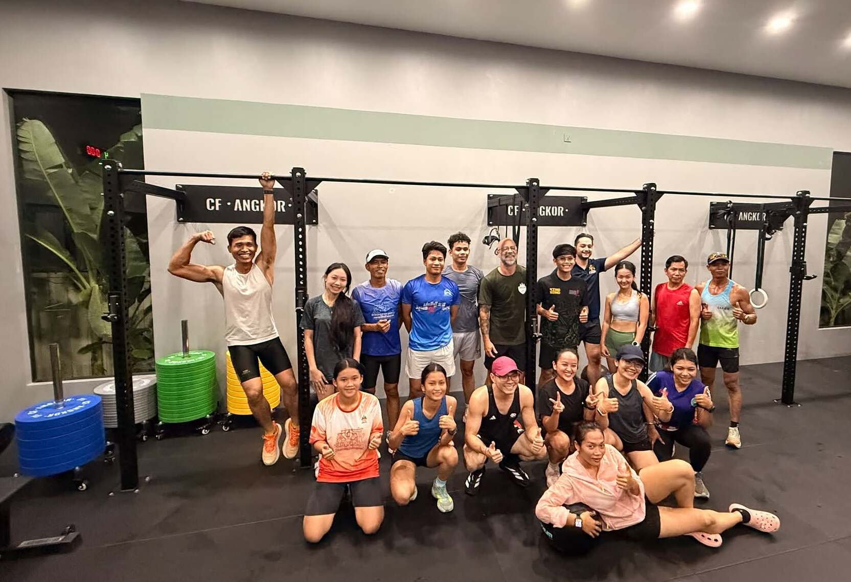 Large group of CrossFit Angkor members after class, Siem Reap
